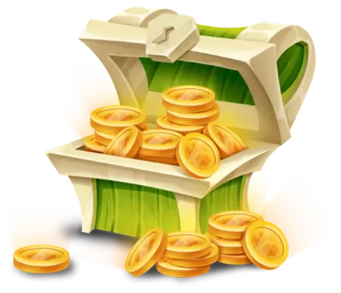 Gamdom treasure chest full of gold coins
